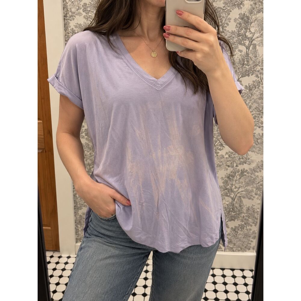 Banana Republic Lavender V Neck Dolman Sleeve Top Medium Soft Stretch Tee
